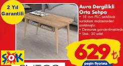 AURA DERGİLİKLİ ORTA SEHPA